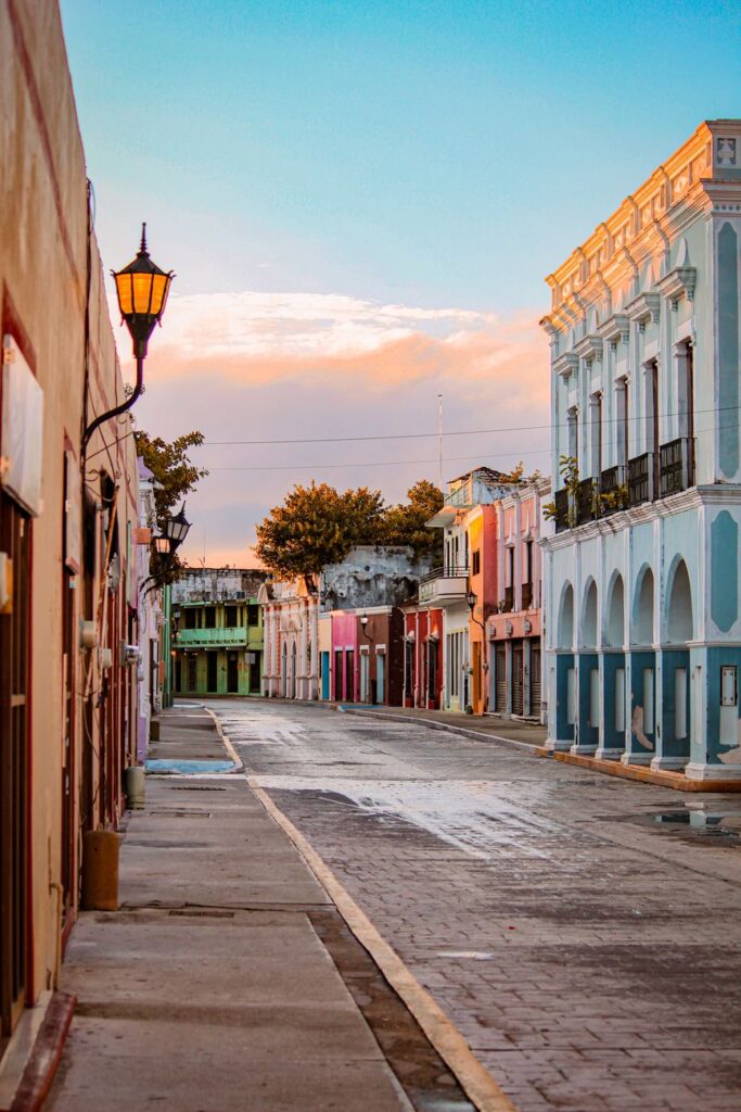 street and houses in town